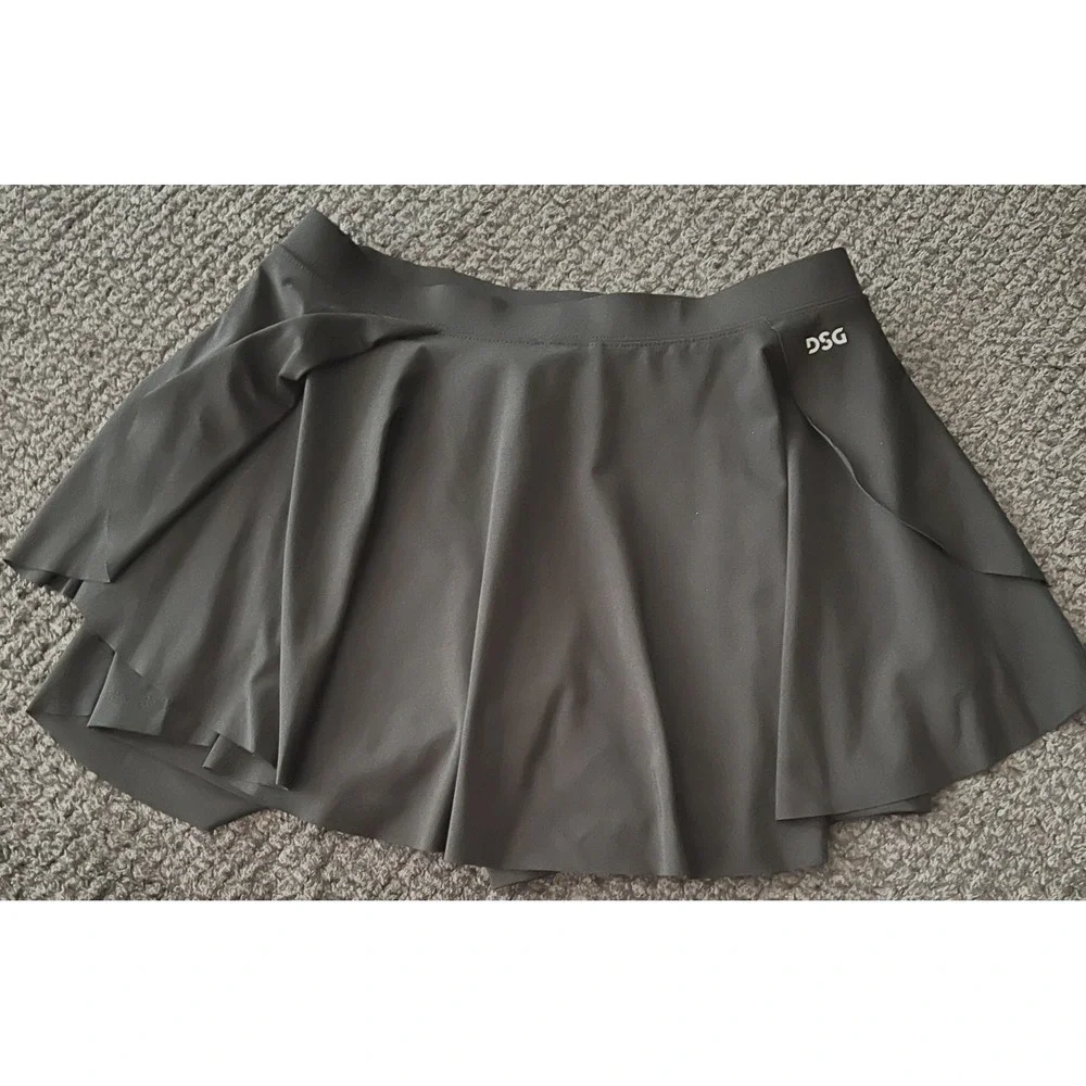 DSG Athletic Skort XL 16 Black Activewear Tennis Golf Skirt‎ Performance Stretch